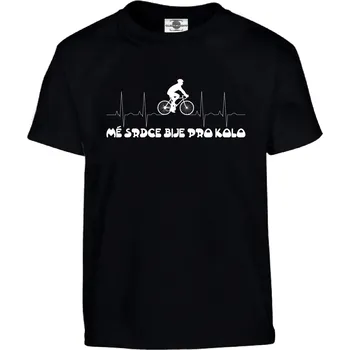 Pánské tričko Tričko Mé srdce bije pro kolo Druh: Dětské, Barva: Černá, Velikost: 158-XL