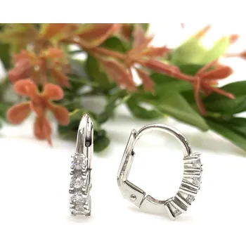 Náušnice Diante Zlaté náušnice s bílým kamenem 59639915