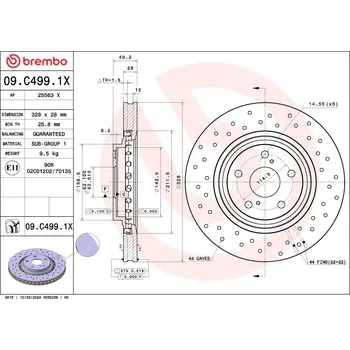 Brzdový kotouč Brzdový kotouč BREMBO 09.C499.1X