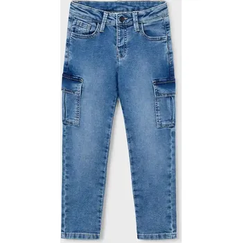 Dívčí kalhoty Dětské rifle Mayoral soft denim cargo 4563.5D.Mini.9BYA modrá 95X, vel. 98