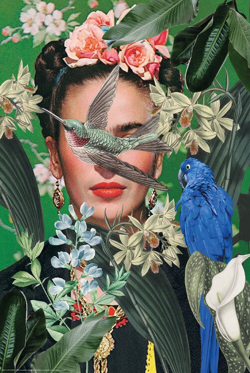 Plakát, Obraz - Frida Kahlo Collage Art