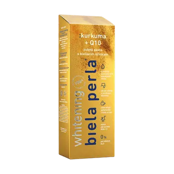 zubní pasta Biela perla® Bělící zubní pasta posilující zubní sklovinu BIELA PERLA Kurkuma + Q10 75ml