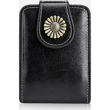 Přípravek na tvář Přenosná mini krabička na make-up s zrcadlem, černá