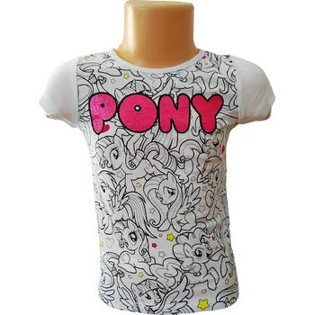 Sun City Dívčí tričko MY LITTLE PONY krátký rukáv bílé Barva: Bílá, Velikost: 98