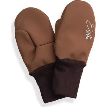 Rukavice ESITO | Palcové rukavice softshell Brown - hnědá / 5 - 7 let