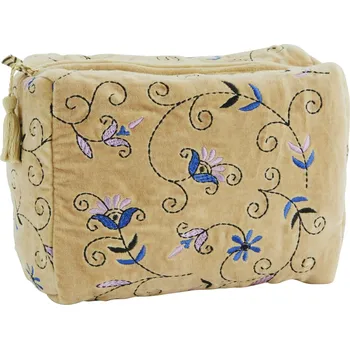 Kosmetická taška MADAM STOLTZ Velká kosmetická taštička Embroidered Velvet Hemp