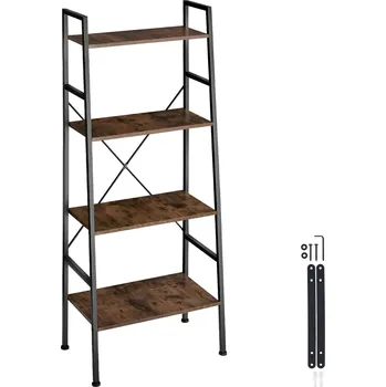 regál TecTake GmbH 404148 žebříkový regál liverpool industrial 61,5 x 36,5 x 150 cm - industriální dřevo tmavé, rustikální