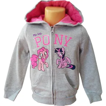 Dívčí mikina Eplusm Mikina MY LITTLE PONY na zip šedá Barva: Šedá, Velikost: 134