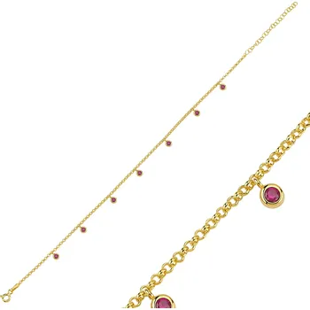 Řetízek Stříbrný řetízek na nohu GOLD Ag 925; ≤2,5 g. 6040155403