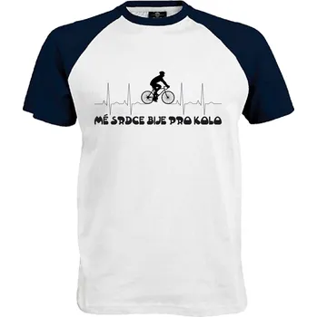 Pánské tričko Tričko Mé srdce bije pro kolo Druh: Pánské, Barva: Navy | Bílá, Velikost: L