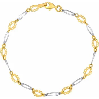 Náramek Zlatý náramek Calista ze žlutého a bílého zlata – šířka 5 mm varianta 18 cm FNN1647BGYW-18 cm
