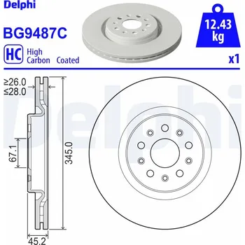 Brzdový kotouč Brzdový kotouč DELPHI BG9487C