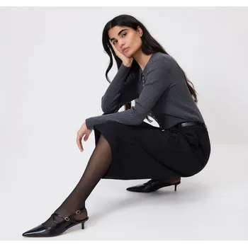 Reserved - Bermudy s páskem - černý - 304FT-99X - 304FT-99X-L