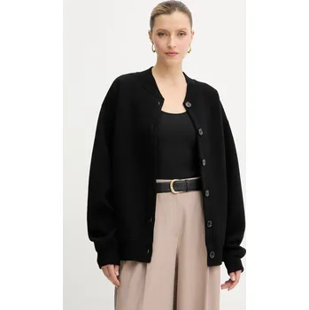 Dámský svetr Vlněný kardigan BOSS Famirta dámský, černá barva, 50543544 99X, vel. S