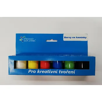 Speciální výtvarná barva Sada barev na kamínky - 6 ks základních barev