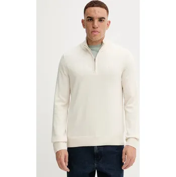 Pánský svetr Svetr Abercrombie & Fitch pánský, béžová barva, s pologolfem, KI120-5139-150 KI120.5139.150 01B, vel. M