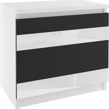 Noční stolek Noční stolek Belini bílý / černý MH SN1/0/W/B/W/0
