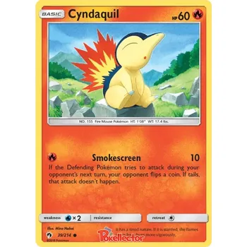 Sběratelská karetní hra Cyndaquil 039/214 - Lost Thunder Typ karty: Non-Holo