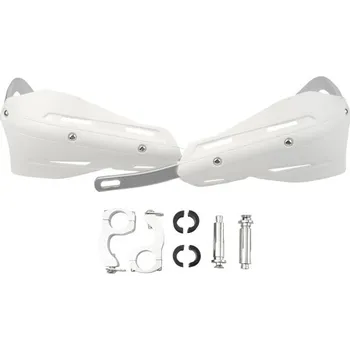 Motodoplněk Univerzální chrániče rukou na řídítka motocyklu 22–28 mm barevné pevné štíty s kovovou výztuhou ochrana proti větru a nárazu bílá