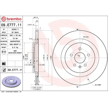 Brzdový kotouč Brzdový kotouč BREMBO 09.E777.11