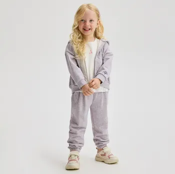 Dívčí kalhoty Reserved - Tepláky se stahovacími lemy - levandulová - 843FF-04M - 843FF-04M-104