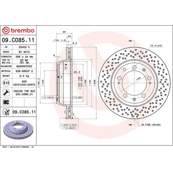 Brzdový kotouč Brzdový kotouč BREMBO 09.C085.11