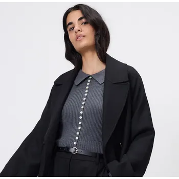 Dámský svetr Reserved - Kardigan s ozdobnými knoflíky - středně šedá - 379GP-85M - 379GP-85M-S