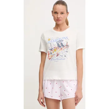 Dámské tričko Bavlněné pyžamové tričko women'secret 2-pack dámské, bílá barva, 3279720 3272270 00X, vel. XS