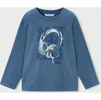 Oblečení a móda Bavlněné tričko s dlouhým rukávem Mayoral 4080.5B.Mini.9BYA modrá 95X, vel. 116