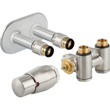Radiátor THERMCOMB-SET, středový ventil (Z4K) s připojením pro elektrickou tyč, Nerez, Levá RDTHERMCOMSETLS + slevový kód