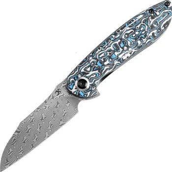 kapesní nůž Kansept Prometheus Damascus Blue Whire Nebula Carbon Fiber K1040A3