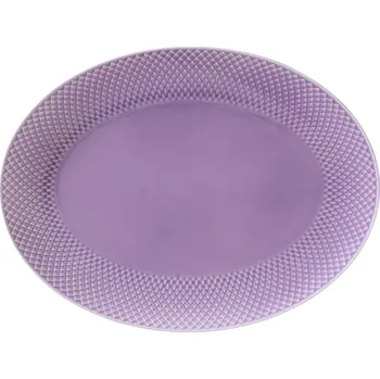 Talíř Oválná servírovací talíř RHOMBE Lyngby 35 x 27 cm světle fialová