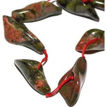 Materiál na výrobu šperku Zoisite List 28x16x8mm - 12Ks - 12Ks