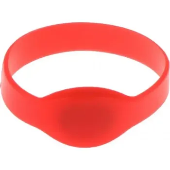 Silikonový náramek Mifare Classic 1K 13,56Mhz červený, průměr 65mm
