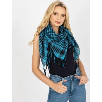 Dámský šátek se střapci ARAFAT světle modrý a černý