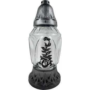 Svícen Svícen hřbitovní sklo/pvc 25cm 3