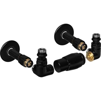 Radiátor CLASSIC-SET, rohový ventil (Z2), Černá , Pravá + slevový kód