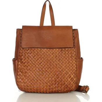 Sportovní batoh MARCO MAZZINI Camel dámský kožený tkaný batoh s kapsami (v256b) Velikost: ONE SIZE