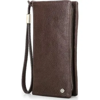 Obal na doklad Contacts® pánská kožená peněženka Casimir Hnědá Contacts MC1022