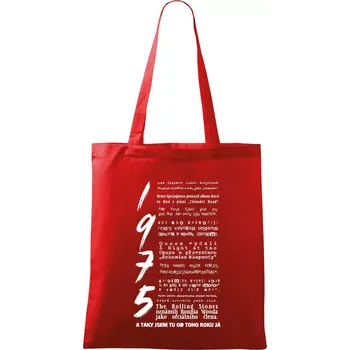 Nákupní taška Pro rockera k narozeninám 1975 - Taška bavlněná - 42 x 38 cm ( Červená )
