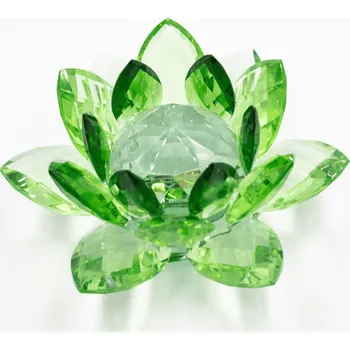 Milujeme Kameny Lotosový květ z křišťálového skla - Feng shui - zelený - velký - VADA VAD613 550221