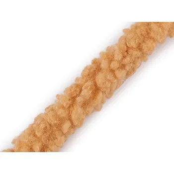 Všívací lemovka / lampas imitace beránka kulatý šíře 3,5 cm, barva 6 béžová tm.