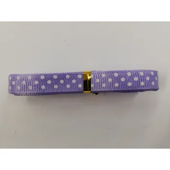 Stuha Rypsová stuha 9mm - fialová s puntíky - balení 4,5m