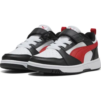 Dámské tenisky PUMA Dětské tenisky sportovní s velcro páskem Rebound V6 PUMA BÍLÁ|ČERNÁ|ČERVENÁ