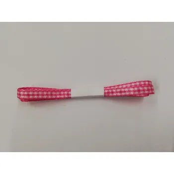 Stuha Károvaná stuha Dobruška 5mm - fuchsiová - balení 2m