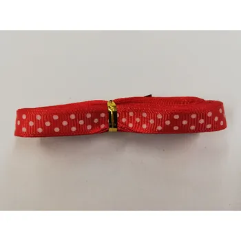 Stuha Rypsová stuha 9mm - červená s puntíky - balení 4,5m