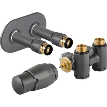 THERMCOMB-SET, středový ventil (Z4K) s připojením pro elektrickou tyč, Anthracite, Levá + slevový kód