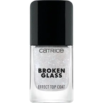 Lak na nehty Catrice Broken Glass Effect Top Coat vrchní lak na nehty se třpytkami odstín 050 Sparkling Reflection 10.5 ml