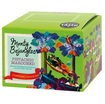 Čokoláda Monty Bojangles Čokoládové lanýže Pistácie a makronky 100g