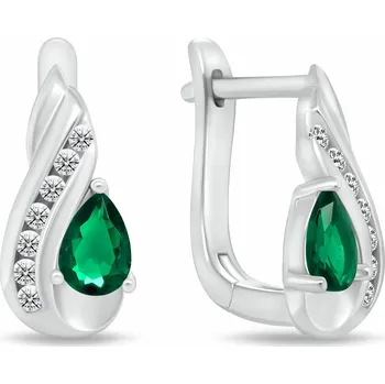 Náušnice Brilio Silver Visací stříbrné náušnice s kubickými zirkony EA1195WG + 2 měsíce na vrácení zboží